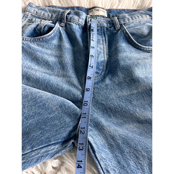 We the Free People Women's Denim Mid Waist Barrel Cropped Jeans Blue Size 30 - Picture 13 of 14